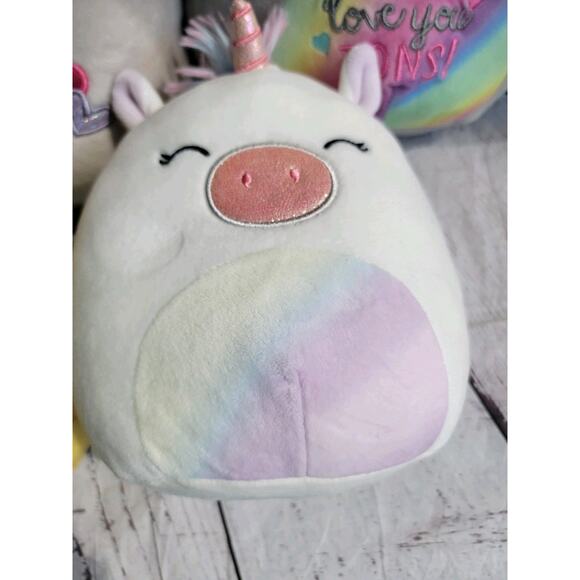 Lot Of 6 Squishmallow 8in Yellow Penguin Unicorns Elephant Stuffed Animal Plush - Picture 2 of 11